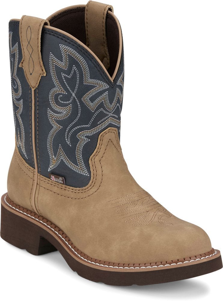Justin Boots Women's 8" Kay Denim Blue Round Toe Western Boot - GY9550-6B