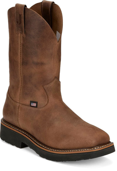 Justin Original Workboots Ames 11 Men\'s Square Steel Toe Walnut Brown Size 10EE Justin Original Workboots Ames 11 main image 2