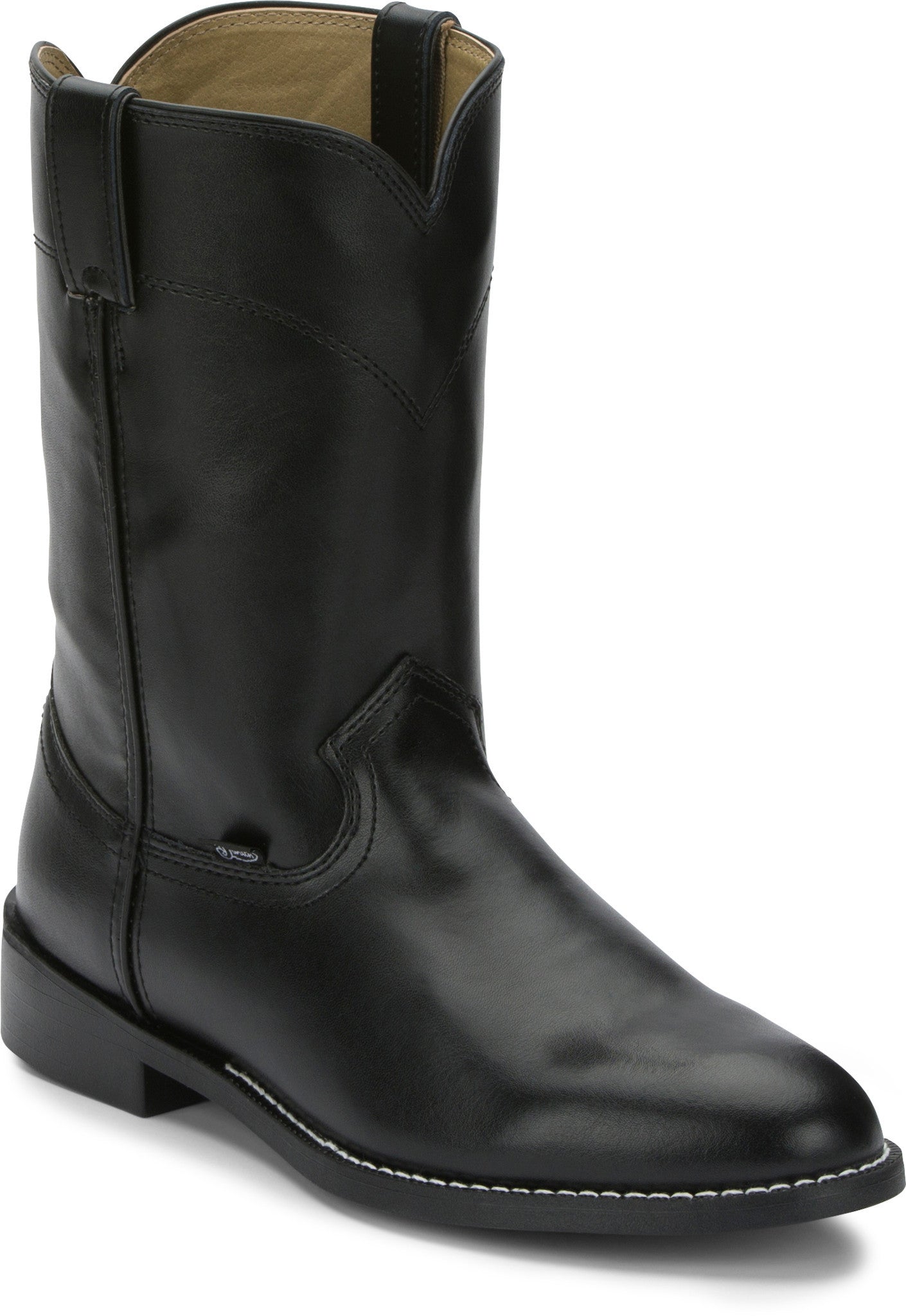 Justin Boots Men's Temple 10" Roper Black Western Boot - JB3000 - 6D