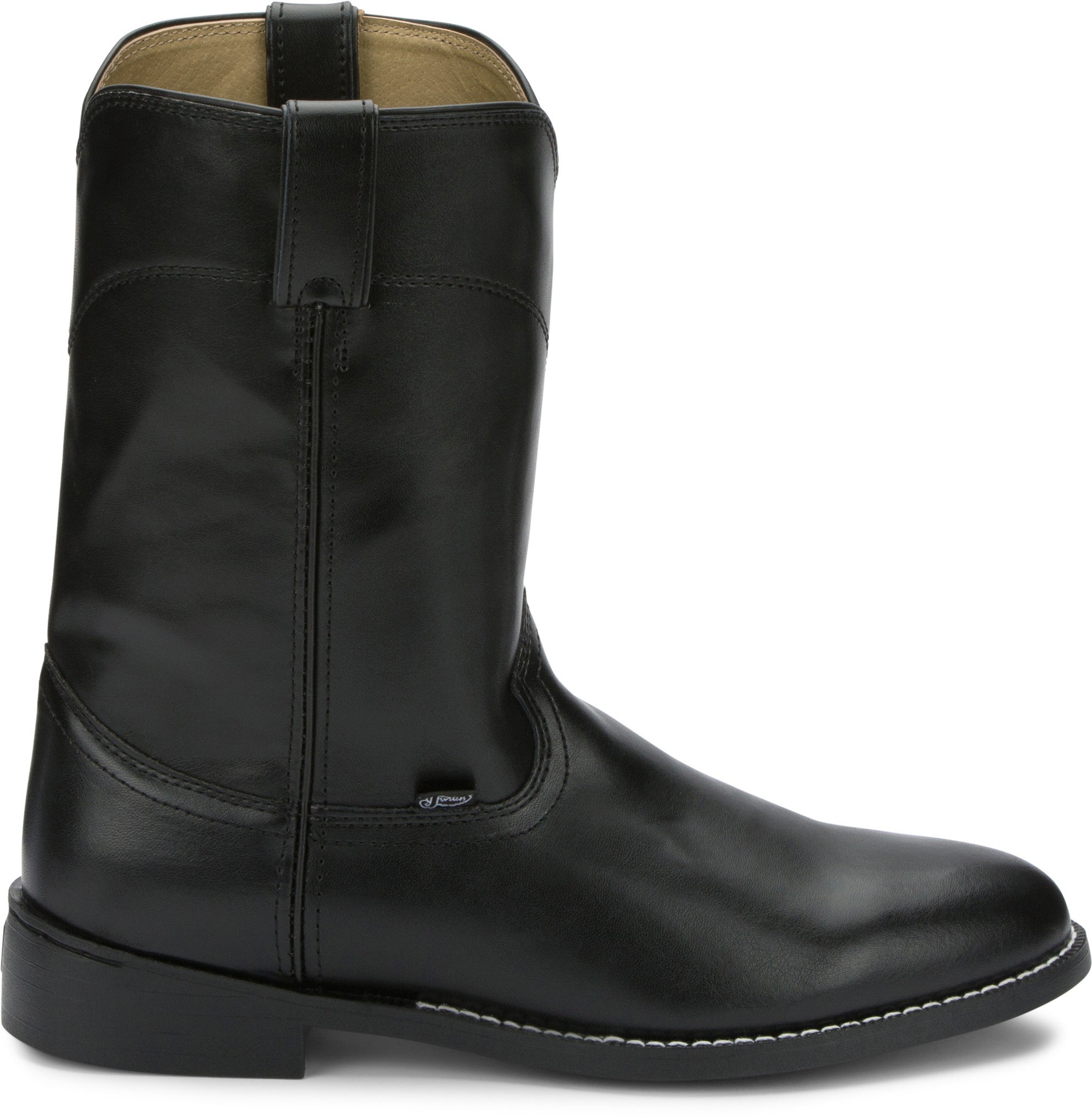 Justin Boots Men's Temple 10" Roper Black Western Boot - JB3000 - 6D