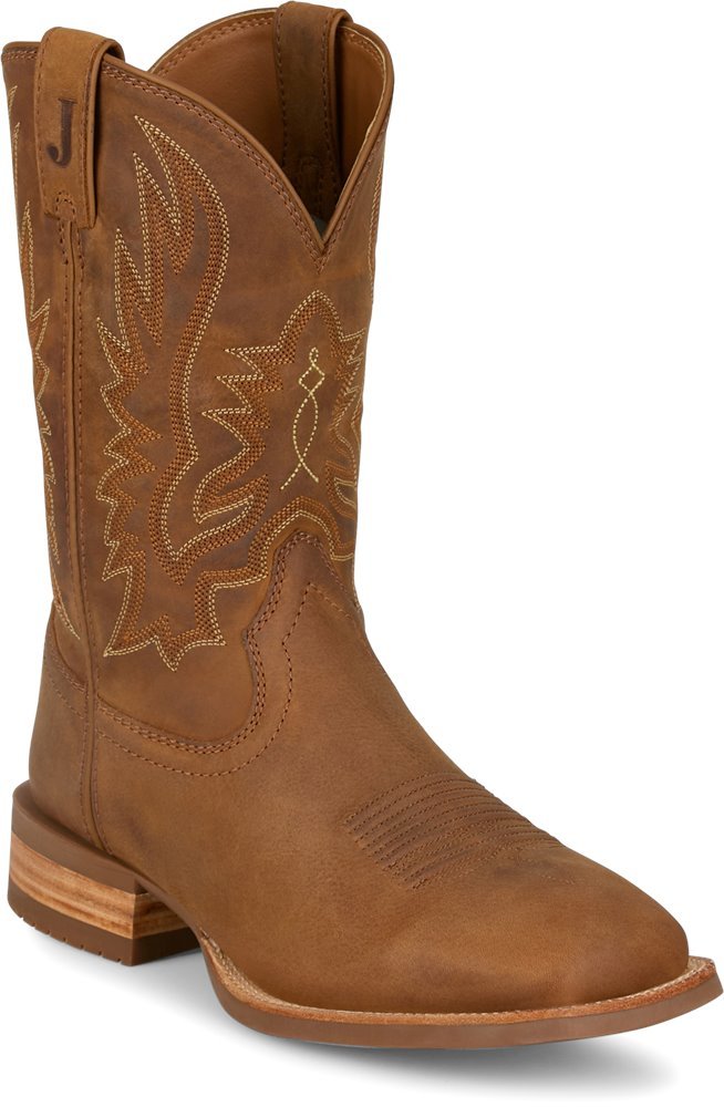 Justin Boots Men's 11" Chestnut Brown Wide Square Toe Western Boots - OL7331-7D