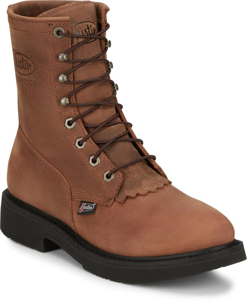 Men\'s Justin Waterproof Workboots Aged Bark Style 6604 8EE Justin Men main image 4