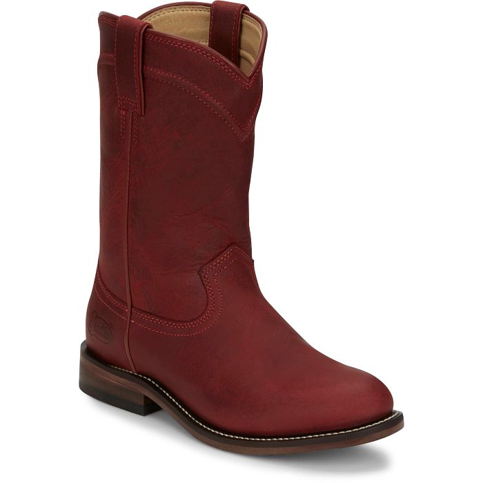 Justin Boots Women's Holland 10" Roper Red Western Boots - RP3311 - 6B