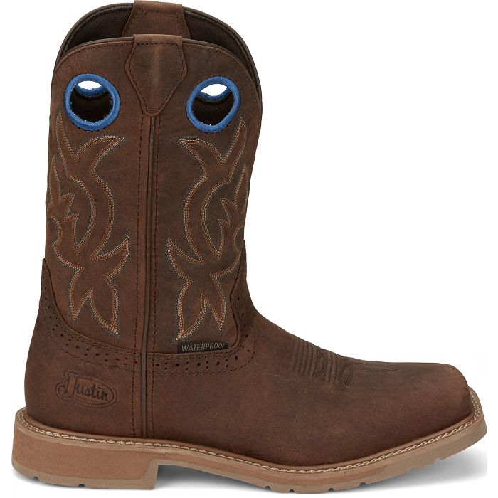 Justin Boots Men's All Around 11" Waterproof Walnut Work Boots - SE3114 - 8D