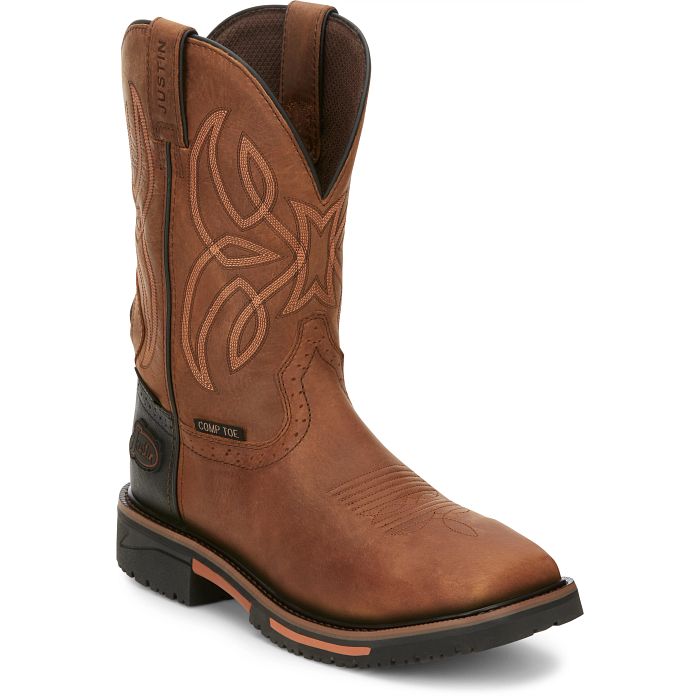 Justin Boots Men's Dallen 11" Waterproof Square Nano Comp Toe Work Boots - SE4215 - 8D