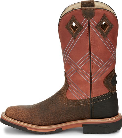 Justin Men's 12" Waterproof Dalhart Square Toe Work Boot - SE4216 - 8D