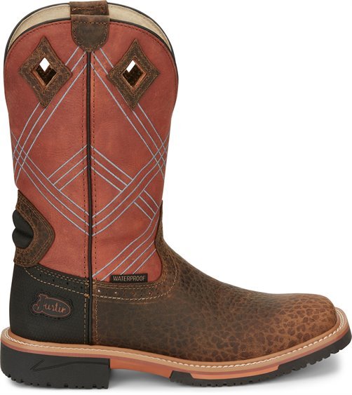 Justin Men's 12" Waterproof Dalhart Square Toe Work Boot - SE4216 - 8D