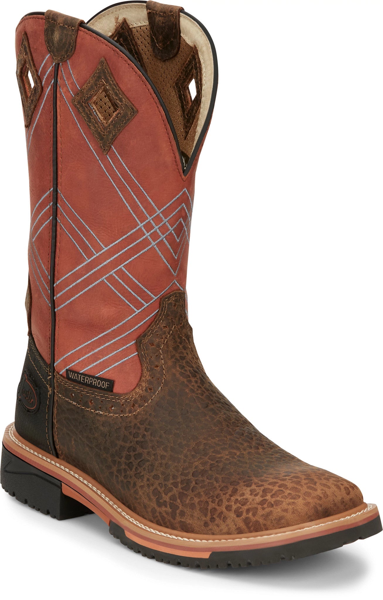 Justin Men's 12" Waterproof Dalhart Square Toe Work Boot - SE4216 - 8D