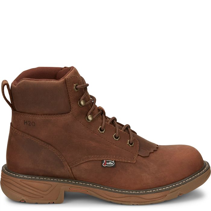 Justin Men's 6" Waterproof Rush Round Toe Lacer Work Boots - SE465 - 8D