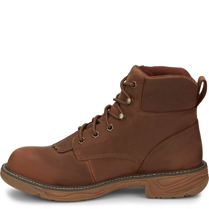 Justin Men's 6" Waterproof Rush Round Toe Lacer Work Boots - SE465 - 8D