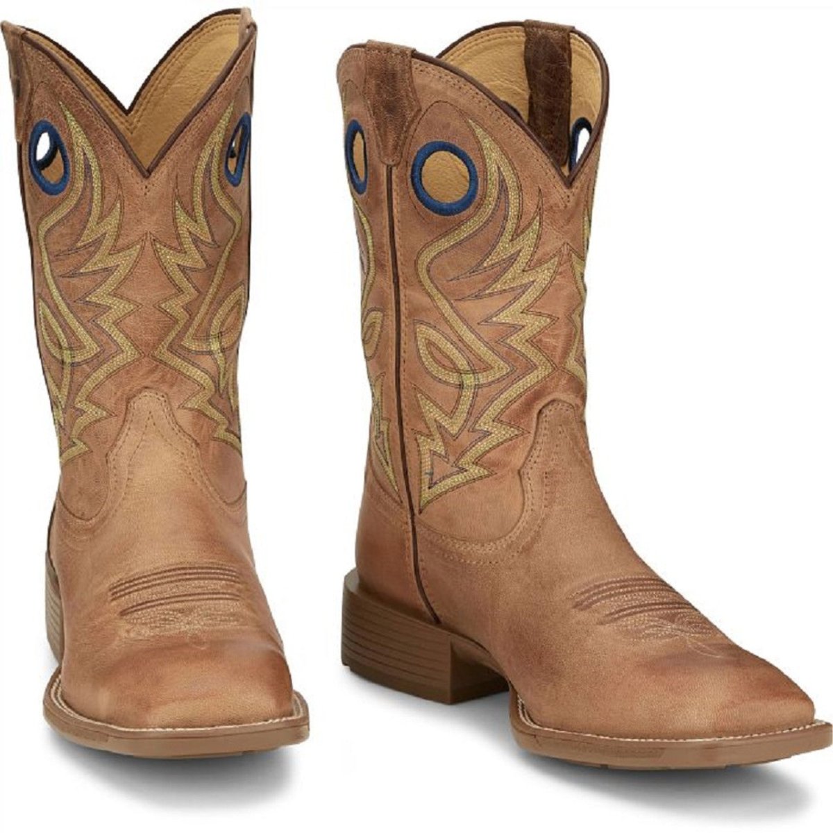 Justin Men's 11" Pickett Tan Goat Wide Square Toe Western Boot - UN7150 - 8D