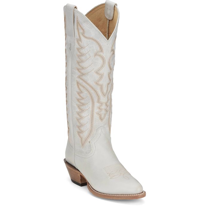 Justin Women's 15" Evelyn Vintage White Round Toe Western Boot - VN4403 - 6B