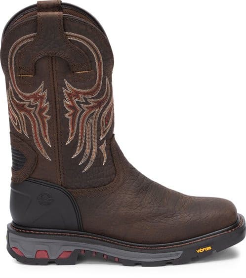 Justin Men's 11" Driscoll Pecan Brown Square Toe Western Work Boot - WK2110 - 7D