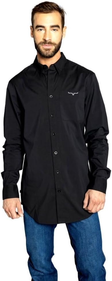 Kimes Ranch Men's Blackout Dress Shirt - MDS0000022 - BK001 - S