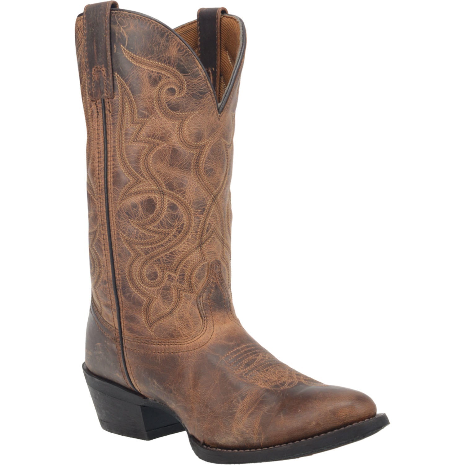 Laredo Women's 11" Maddie Brown Round Toe Leather Western Boot - 51112 - 6M