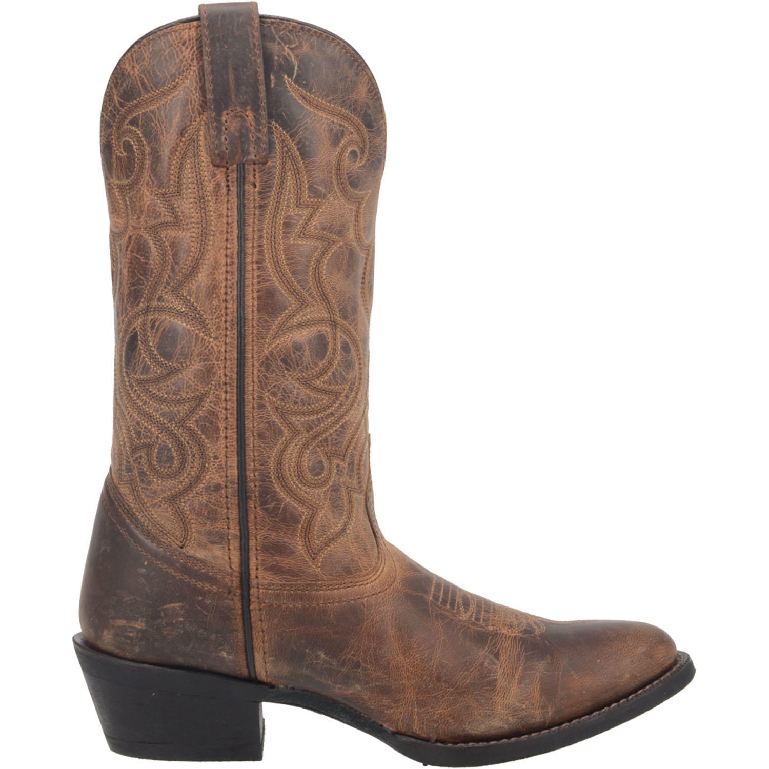 Laredo Women's 11" Maddie Brown Round Toe Leather Western Boot - 51112 - 6M