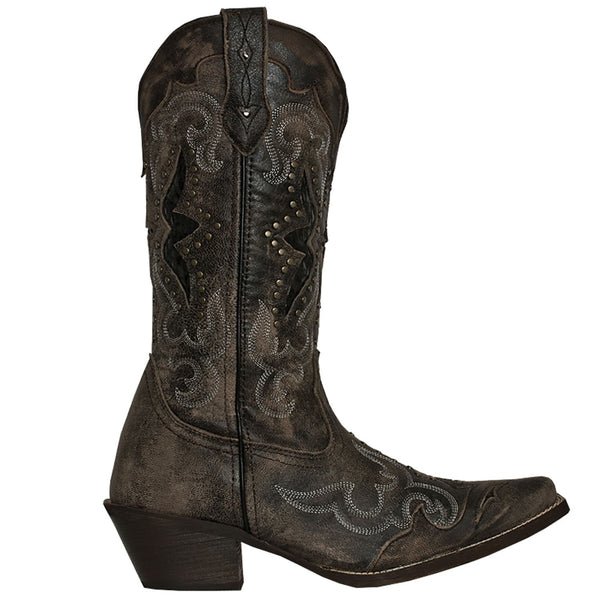 Laredo Women's 13" Lucretia Black Embroidery & Studs Snip Toe Western Boot - 52133 - 6.5M