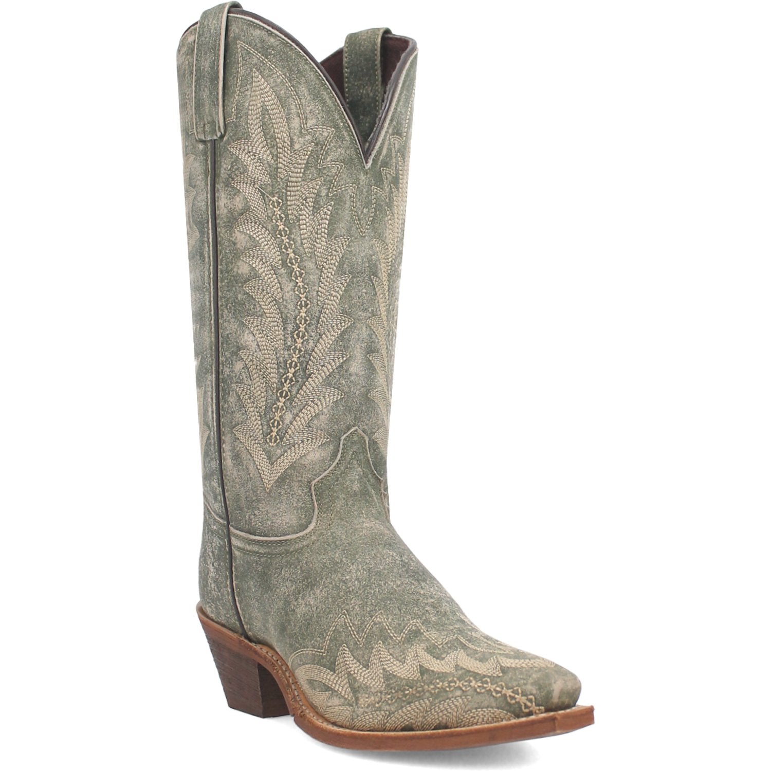 Laredo Women's 12" Green Emmylee Snip Toe Western Boot - 52159 - 6M