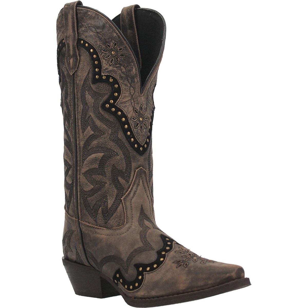 Laredo Women's 12" Skyla Brown Leather Snip Toe Boots - 52413 - 6M