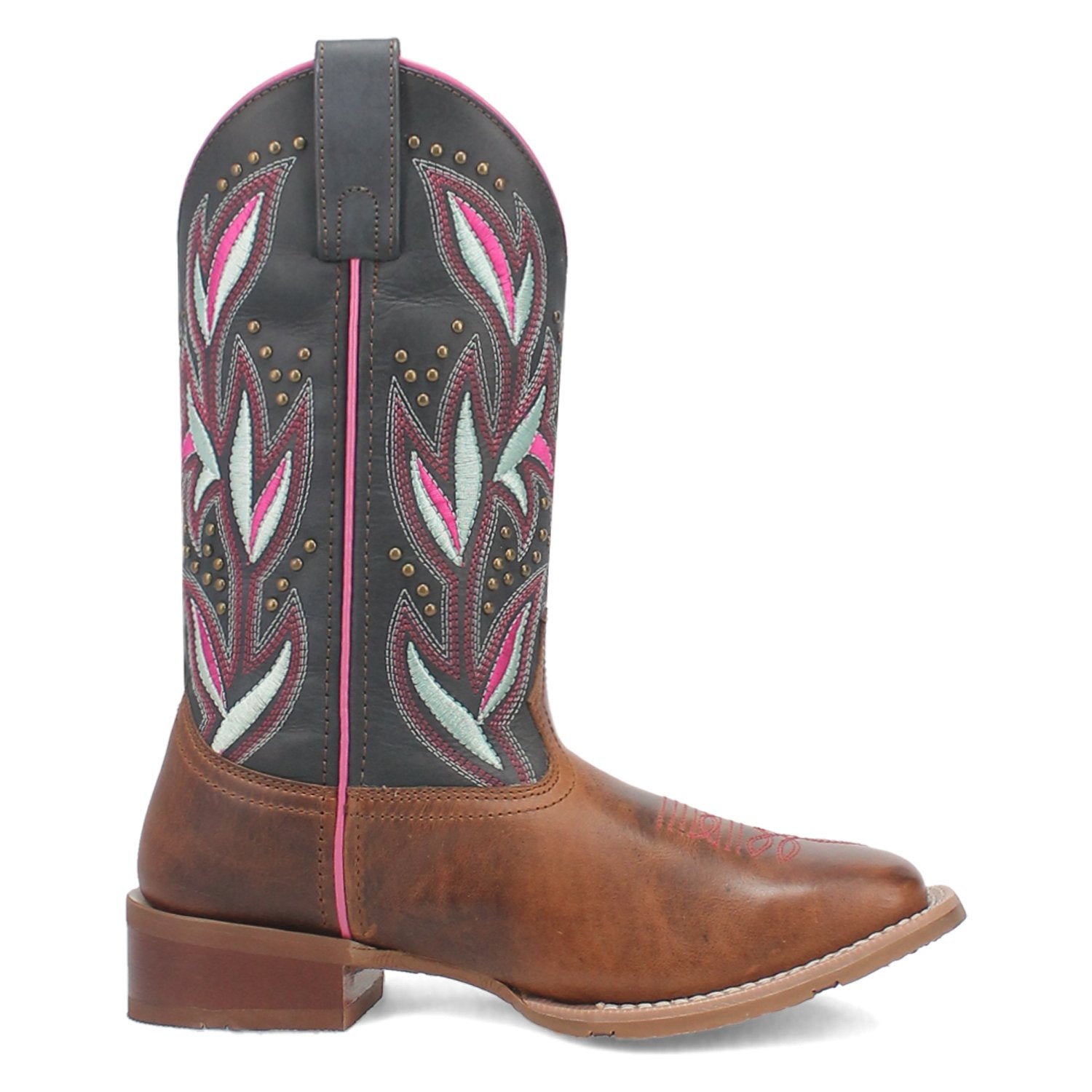 Laredo Women's 12" Lydia Tan & Blue Square Toe Western Boot - 5604 - 6M