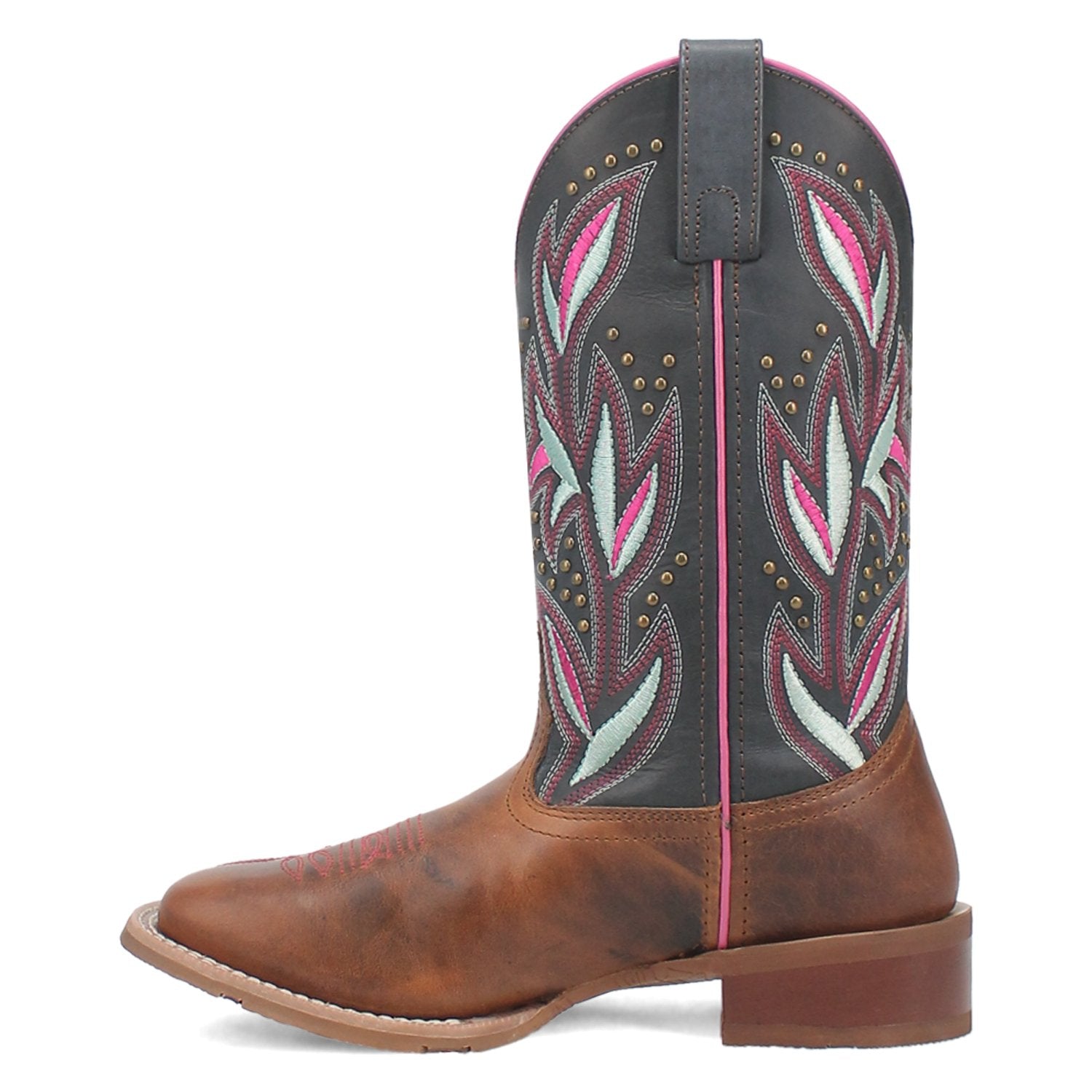 Laredo Women's 12" Lydia Tan & Blue Square Toe Western Boot - 5604 - 6M