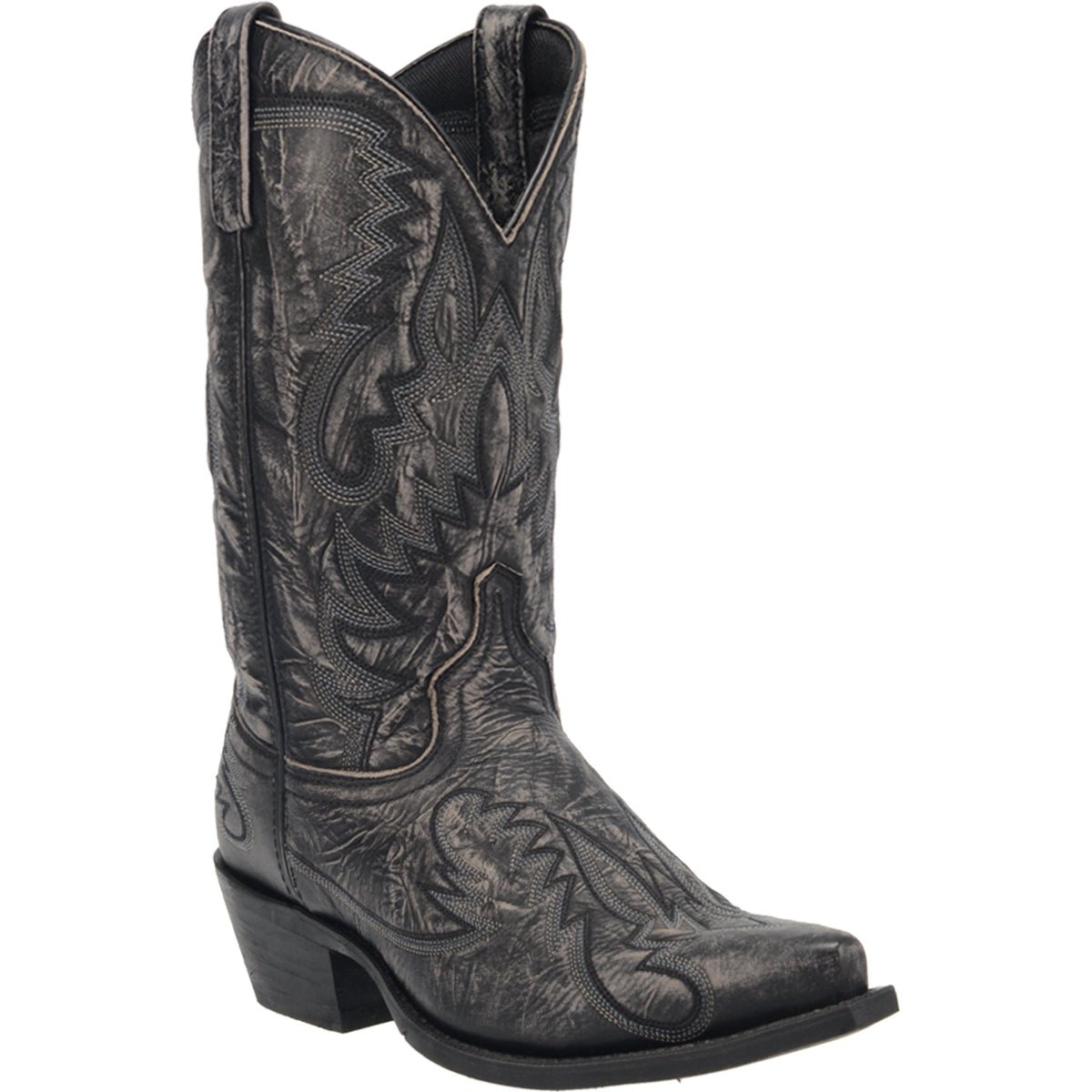 Laredo Men's 12" Garrett Black Snip Toe Western Boot - 68407 - 7D