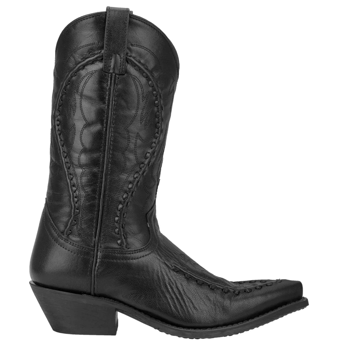 Laredo Men's 12" Laramie Black Leather Snip Toe Western Boots - 68430 - 7D