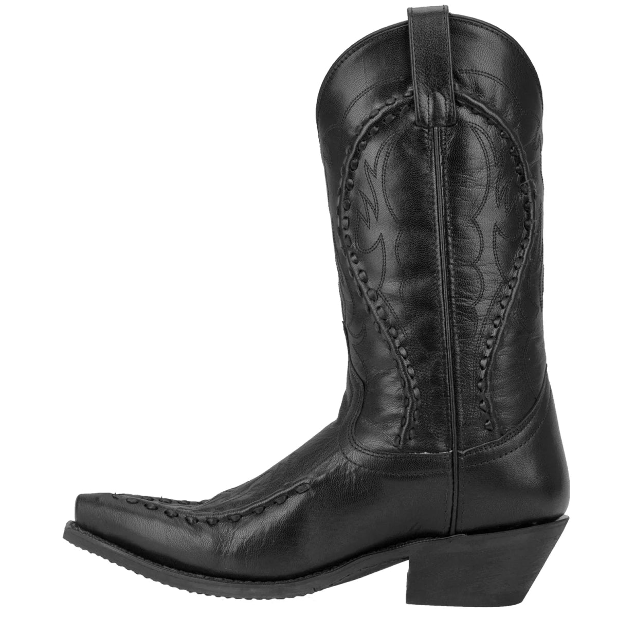 Laredo Men's 12" Laramie Black Leather Snip Toe Western Boots - 68430 - 7D