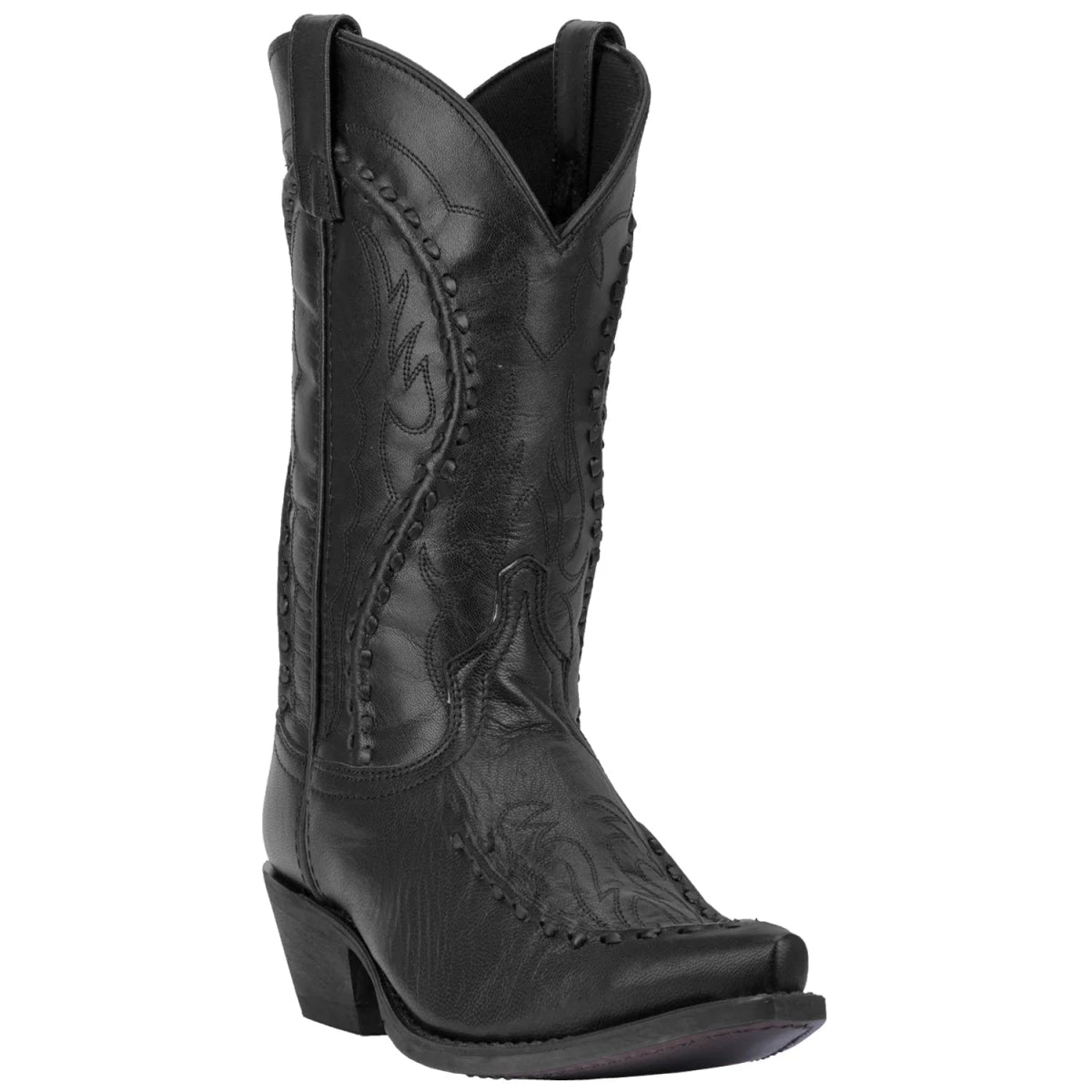 Laredo Men's 12" Laramie Black Leather Snip Toe Western Boots - 68430 - 7D