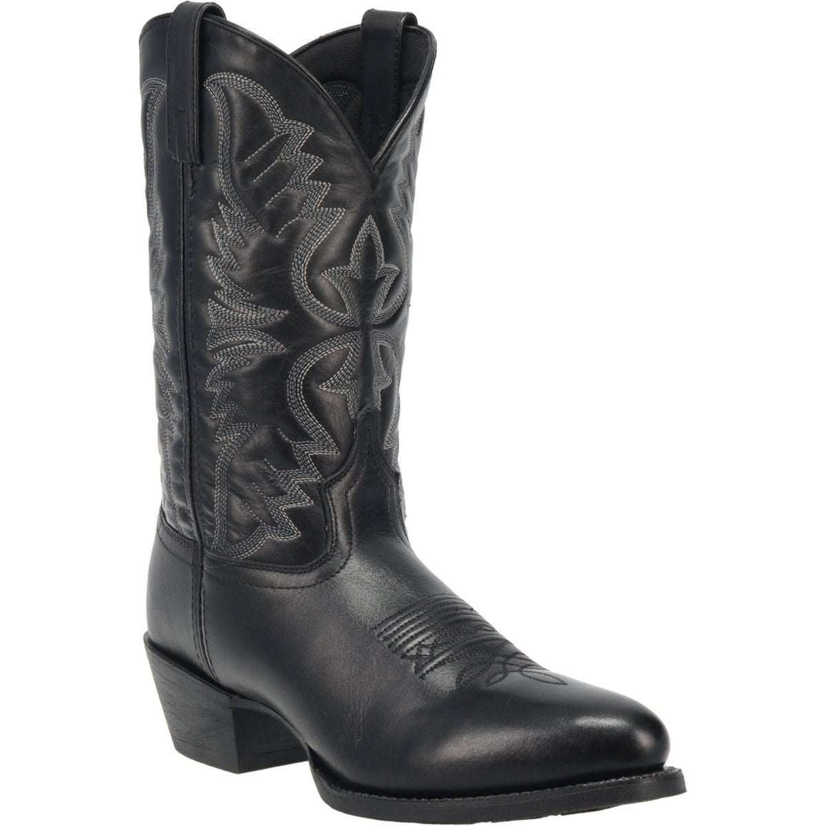 Laredo Men's 12" Birchwood Black Leather Round Toe Western Boot - 68450 - 7D