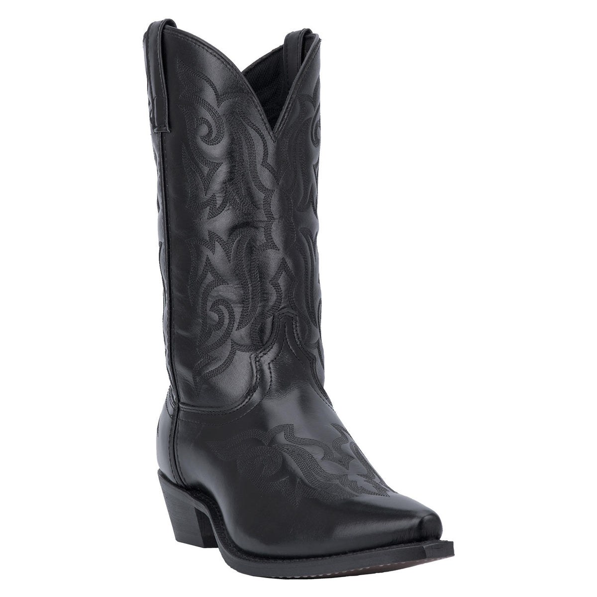 Laredo Men's 12" Black Hawk Leather Snip Toe Western Boot - 6860 - 7D