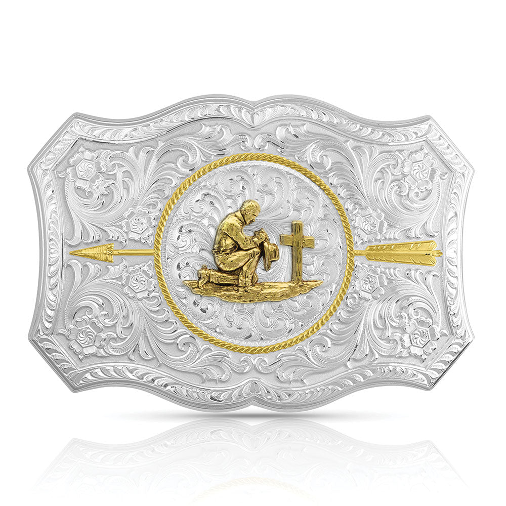 Montana Silversmiths Your Arrow Buckle with Praying Cowboy - 45710-917M