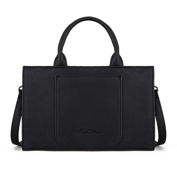 Montana West Tooled Collection Tote/Crossbody - Black - MW1323-8011BK