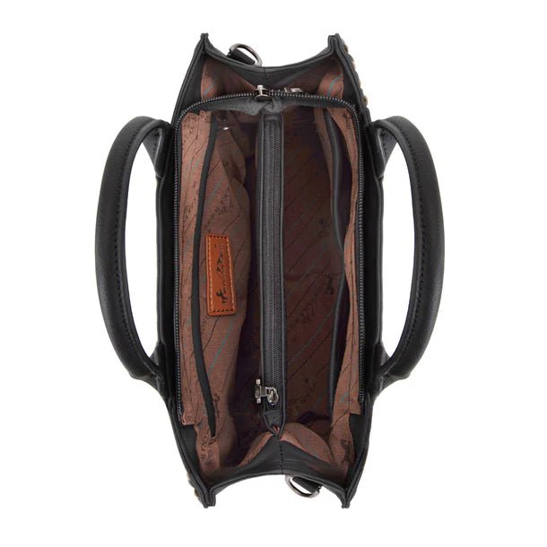 Montana West Tooled Collection Tote/Crossbody - Black - MW1323-8011BK