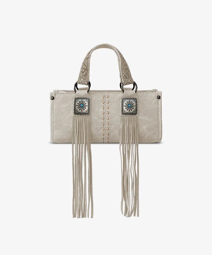 Montana West Western Fringe Concho Mini Crossbody Bag - Beige - MW1351-888BG