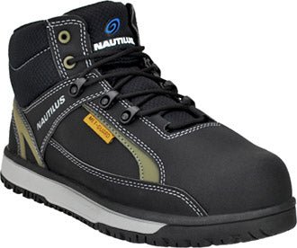 Nautilus Men's Urban Black Lace Up Alloy Toe EH Mid Met Guard Work Shoe - N1463 - 7M