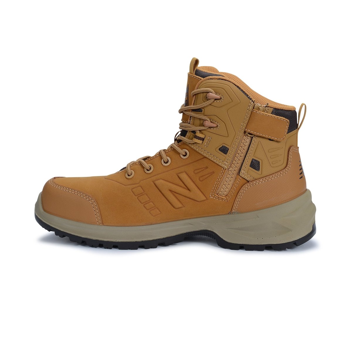 New Balance Men's 6" Calibre Wheat Brown Composite Toe Side - Zipper Work Boot - MIDCLBRWH - 7EE