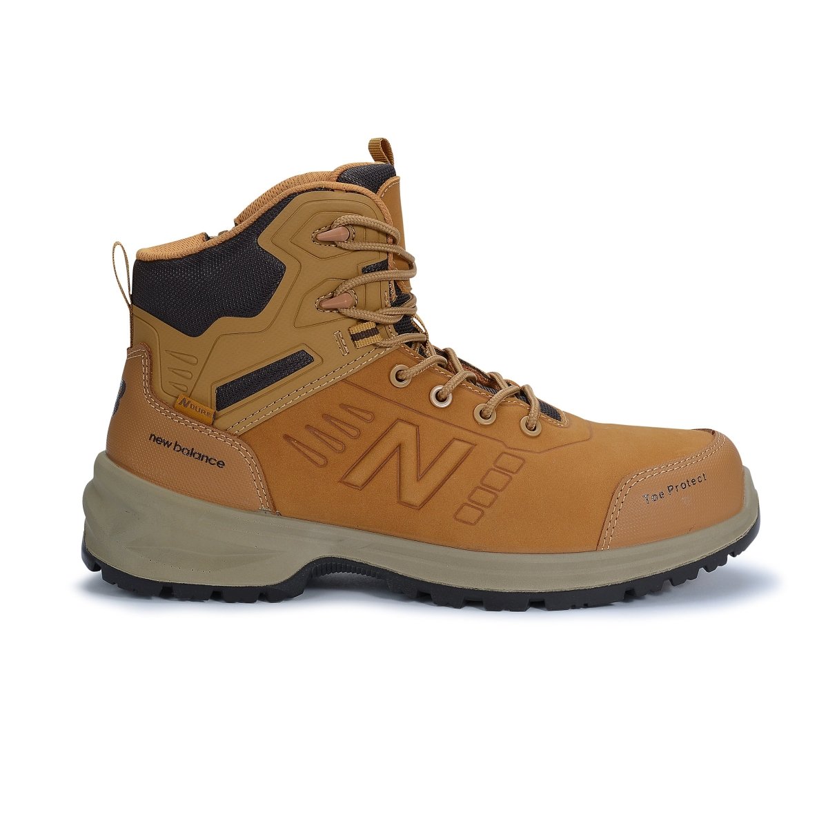 New Balance Men's 6" Calibre Wheat Brown Composite Toe Side - Zipper Work Boot - MIDCLBRWH - 7EE