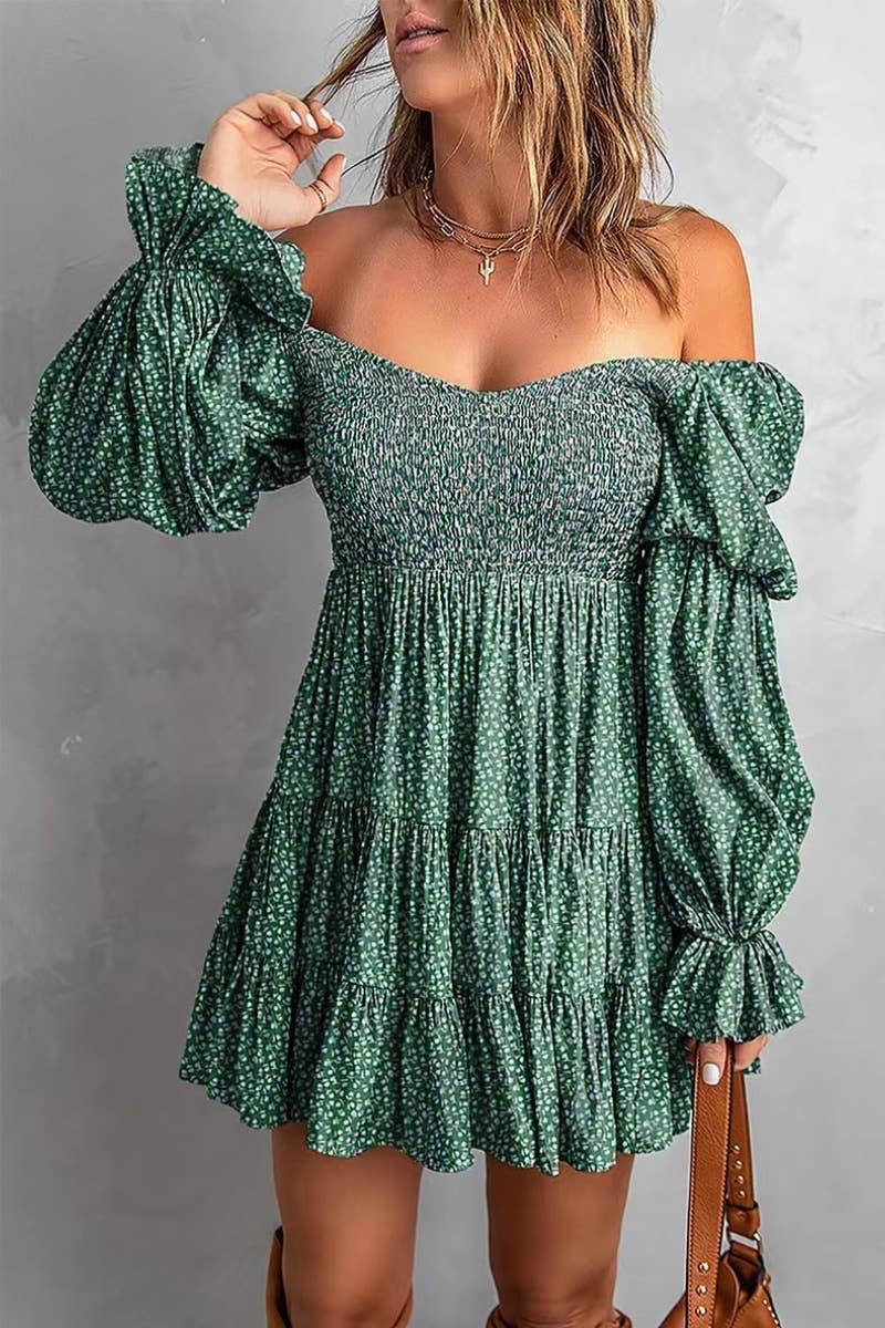 Ninexis Boho Dress w/ Long Sleeves Short Style