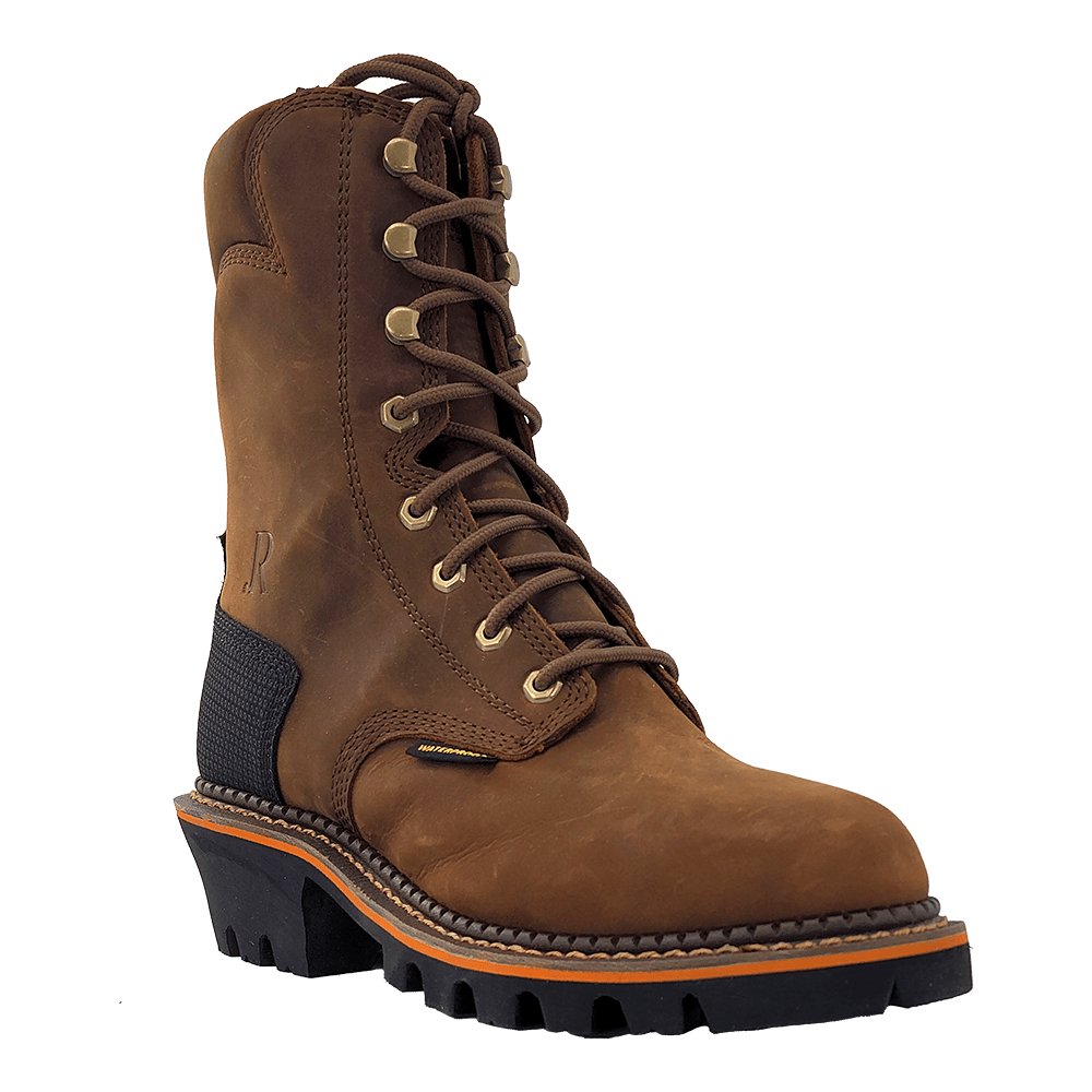 R. Watson Men's 9" Peanut Cowhide Comp Toe Waterproof Work Boots - RW1300 - CT - WP - 7D