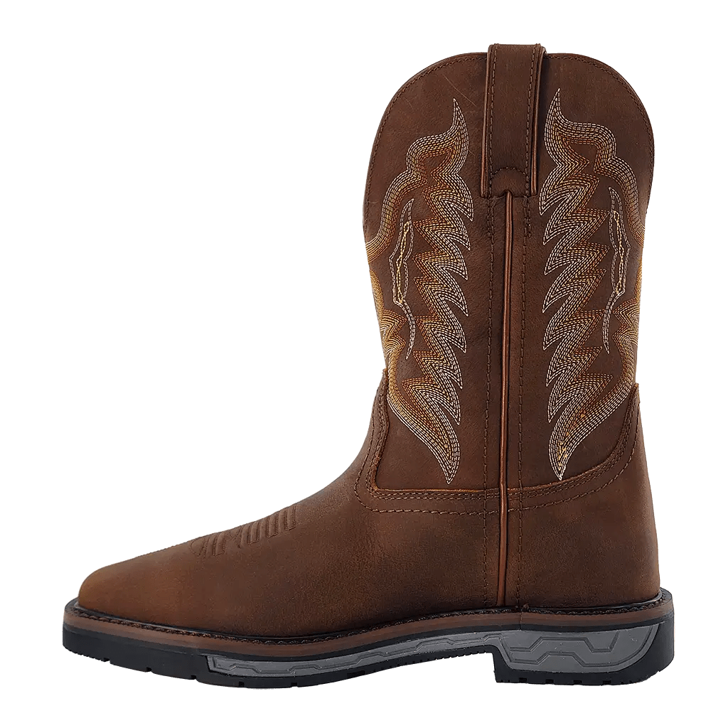 R. Watson Men's 11" Crazy Horse Wide Square Toe Work Boot - RW1804 - 7D