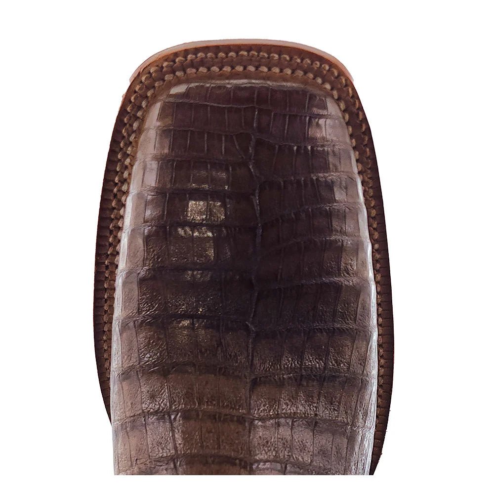 R. Watson Men's Coco Caiman Belly 13" Malaga Goat Wide Square Western Boots - RW2004-2-7B