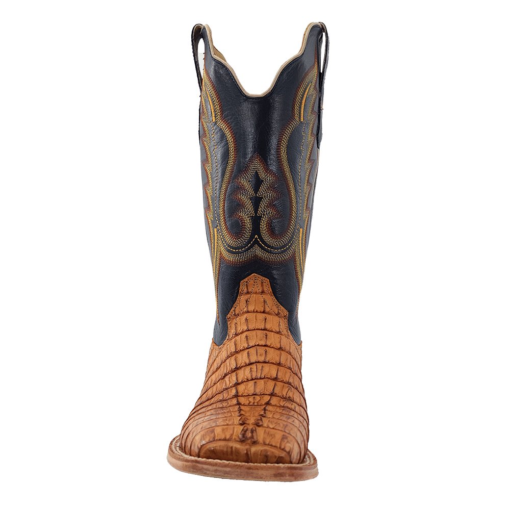 R. Watson Men's 13" Saddle Hornback Caiman Tail Square Toe Western Boot - RW3010 - 2 - 7D