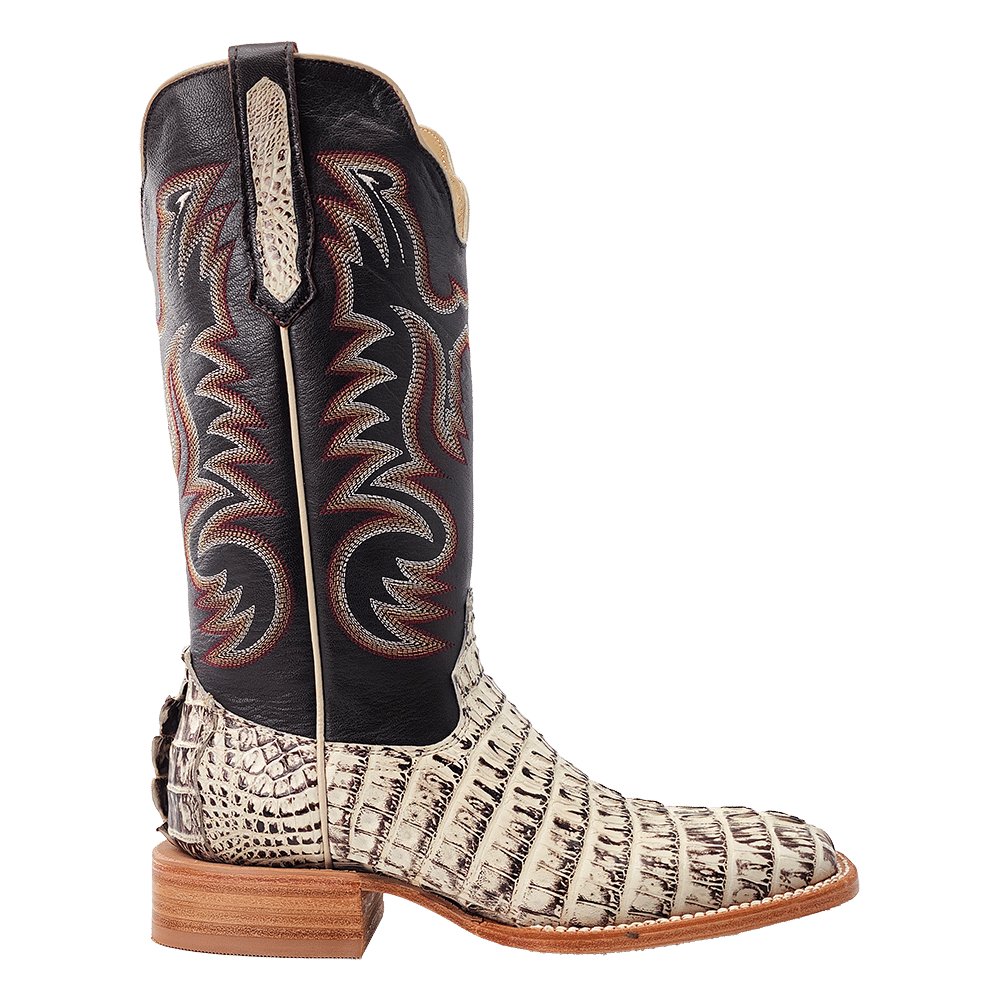 R. Watson Men's Orix Hornback Caiman Tail 13" Wide Square Toe Boots - RW3013 - 2 - 9B