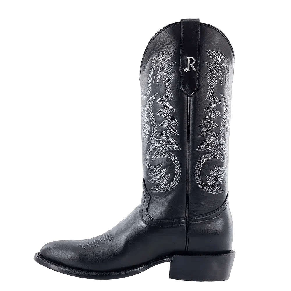 R Watson Men's 13" Black Sinatra Cowhide Western Boot - RW7006 - 1 - 7.5D