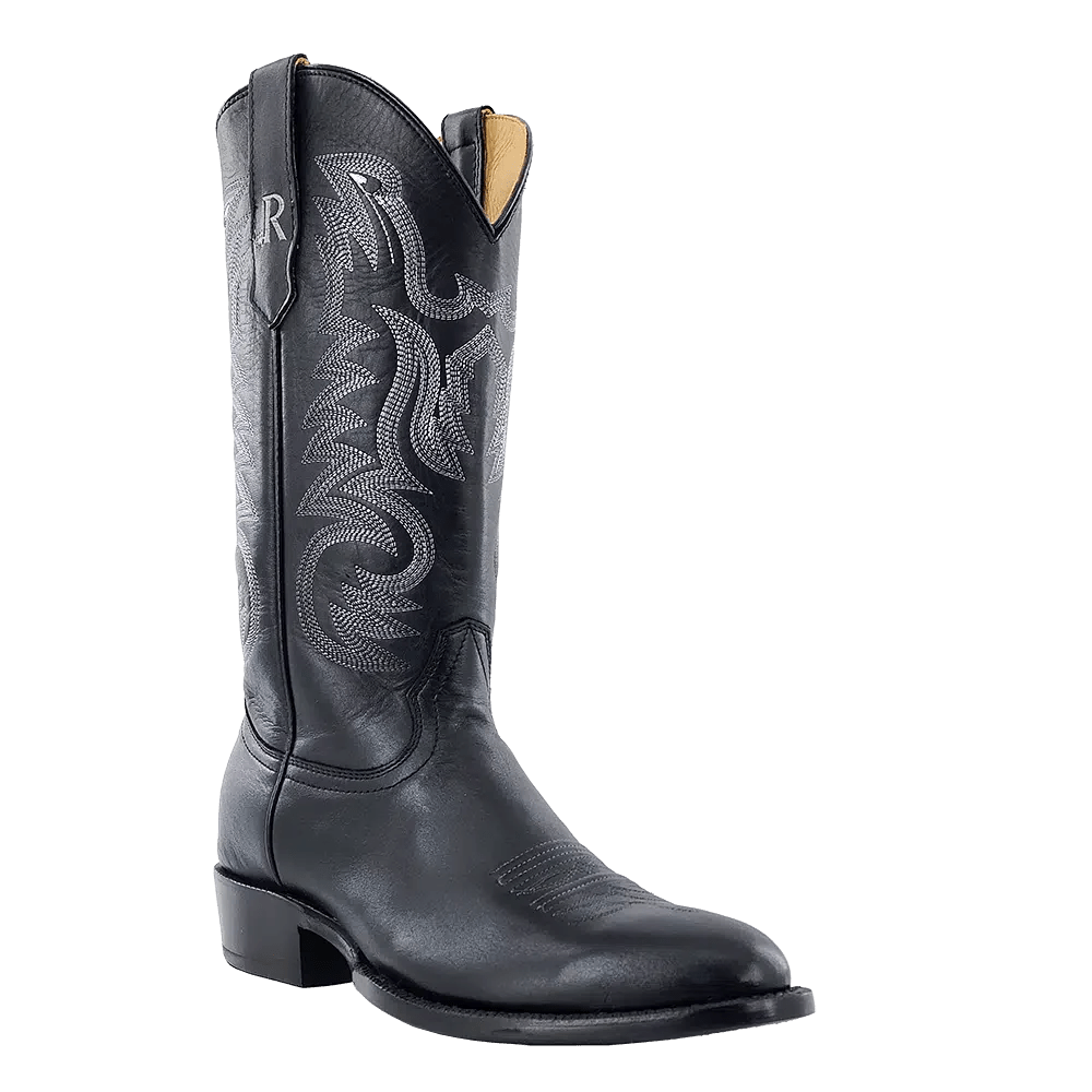 R Watson Men's 13" Black Sinatra Cowhide Western Boot - RW7006 - 1 - 7.5D