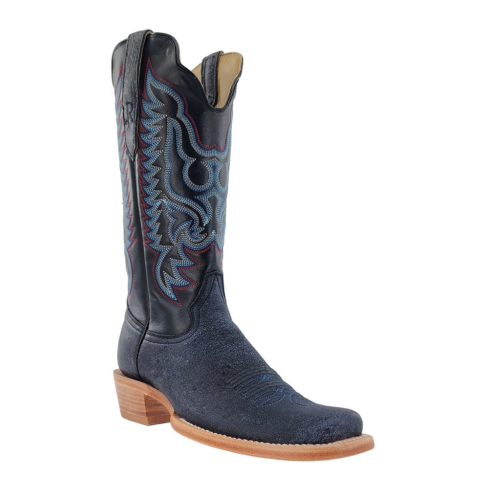 R Watson Men's 13" Midnight Blue Cape Buffalo Cowhide Western Boot - RW7103 - 1 - 10.5B