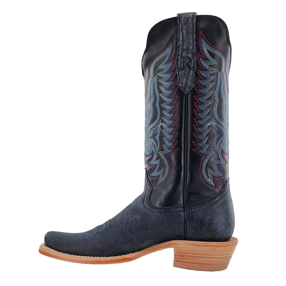 R Watson Men's 13" Midnight Blue Cape Buffalo Cowhide Western Boot - RW7103 - 1 - 10.5B