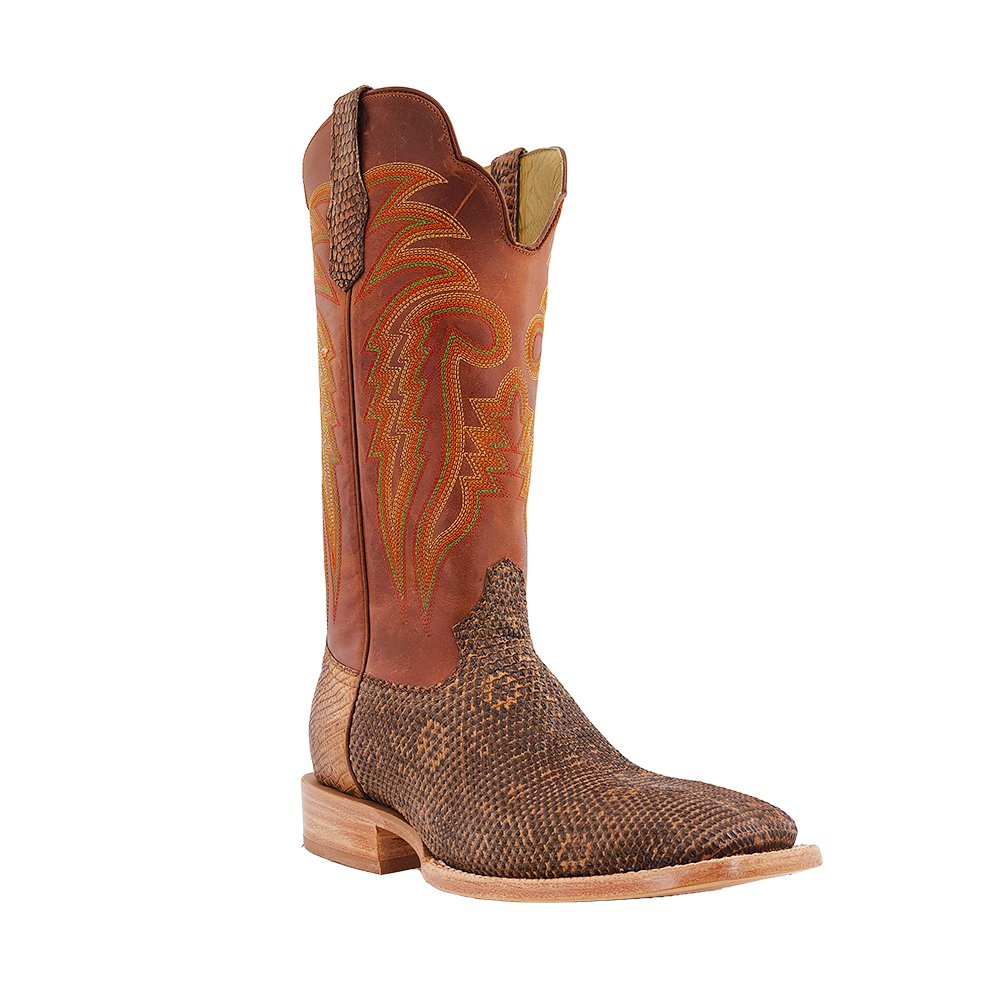 R. Watson Men's 13" Cognac Ringtail Lizard Western Boot - RW7901 - 2 - 9B