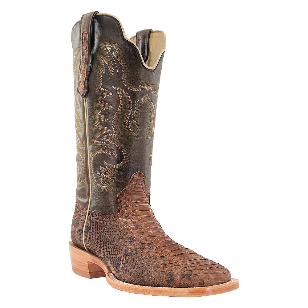 R Watson Men's 13" Python & Carbon Damiana Wide Square Toe Boots - RW7911 - 2 - 7D